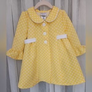 Iris & Ivy Yellow Polka Dot Kids Coat